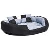 vidaXL Dvostrani perivi jastuk za pse sivo-crni 110 x 80 x 23 cm