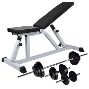 vidaXL Klupa za vježbanje sa setom utega 30,5 kg
