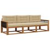 vidaXL Set vanjskih sofa s jastukom 3 pcs Prirodna i bež