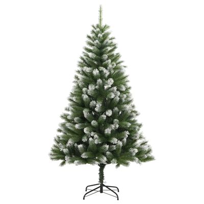 vidaXL Umjetno božićno drvce sa šarkama i snijegom 180 cm