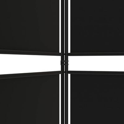 vidaXL Sobna pregrada s 3 panela crna 150 x 180 cm od tkanine
