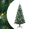 vidaXL Umjetno predsvijetljeno božićno drvce Zelena 150 cm PVC i metal