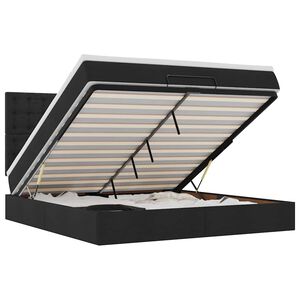 vidaXL Otomanski krevet s madracem i LED crni 160x200cm tkanine