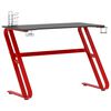 vidaXL Igraći stol s nogama u obliku ZZ crno-crveni 110 x 60 x 75 cm