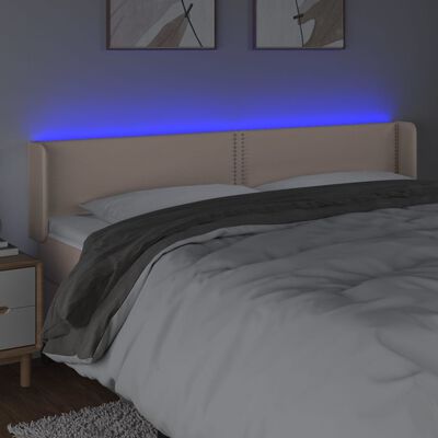 vidaXL LED uzglavlje boja cappuccina 183x16x78/88 cm od umjetne kože