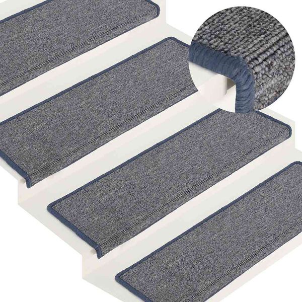 vidaXL Prostirke za stepenice 30 kom 65x21x4 cm svijetlo sive i plave pravokutne rubove