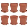 vidaXL Saksije za biljke 6 pcs Crvena cigla &Oslash; 17 x 14 cm Plastika