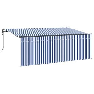 vidaXL Povlačivi tende Plava i bijela 350 x 200 cm