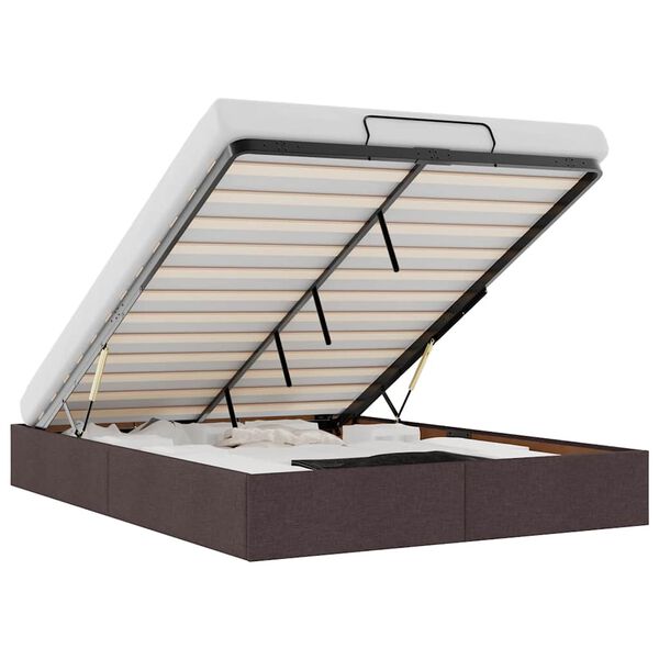 vidaXL Okvir kreveta bez madraca tamnosmeđi 140 x 200 cm od tkanine