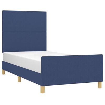 vidaXL Okvir za krevet s uzglavljem plavi 80 x 200 cm od tkanine