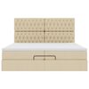 vidaXL Otomanski okvir kreveta s madracima krem 200x200cm od tkanine