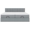 vidaXL Okvir kreveta s madracima svijetlosivi 200x200cm od tkanine