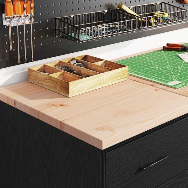 vidaXL Garažni ormar za odlaganje crni 40x51x85 cm masivne borovine