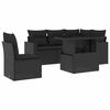 vidaXL 6-dijelni set vrtnih sofa s jastucima crni od poliratana