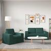 vidaXL Sofa 2 pcs Tamnozelena 182 x 80 x 82 cm tkanina