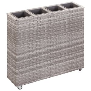 vidaXL Povi&scaron;ena vrtna gredica s 4 posude 80x22x79 od poliratana siva