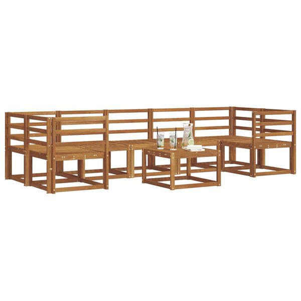 vidaXL Set vanjskih sofa 8 pcs Prirodna Čvrsto drvo akacije