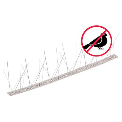 vidaXL 6-dijelni set šiljaka za zaštitu od ptica u 5 redova 3 m čelik