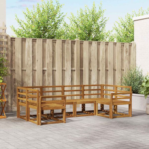 vidaXL Set vanjskih sofa 6 pcs Prirodna Čvrsto drvo akacije