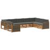 vidaXL Set vanjskih sofa 9 pcs Prirodna i antracit Čvrsto drvo akacije
