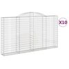 vidaXL Lučne gabionske ko&scaron;are 10kom 300x30x160/180cm pocinčano željezo