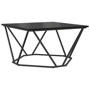 vidaXL Kava Stol Crni hrast 80 x 80 x 45 cm Inženjerska drva i čelik