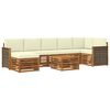 vidaXL Set vanjskih sofa s jastukom 7 pcs Prirodna i krem