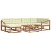 vidaXL Set vanjskih sofa s jastukom 7 pcs Prirodna i krem