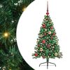 vidaXL Umjetno predsvijetljeno božićno drvce Zelena 120 cm PVC