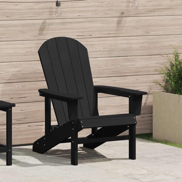 vidaXL Adirondack stolica Crna 82 x 74 x 92 cm HDPE