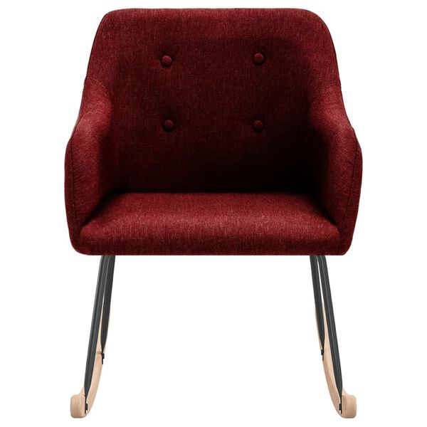 vidaXL Stolica za ljuljanje od tkanine crvena boja vina