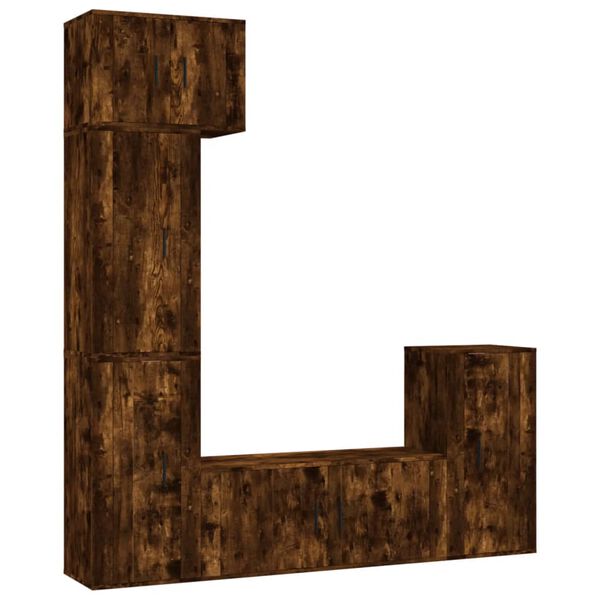 vidaXL 5-dijelni set TV ormarića boja dimljenog hrasta drveni