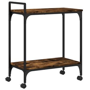 vidaXL Kuhinjska kolica boja hrasta 60,5x31x72,5 cm konstruirano drvo