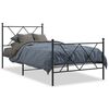 vidaXL Metalni okvir kreveta uzglavlje i podnožje crni 90x190 cm