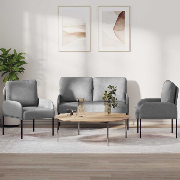 vidaXL Setovi sofa 3 pcs Svijetlo siva 115 x 56 x 80 cm &Scaron;perploča