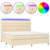 vidaXL Krevet box spring s madracem LED krem 200x200 cm od tkanine
