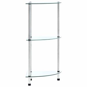 vidaXL Police s 3 razine prozirne 30 x 30 x 67 cm od kaljenog stakla