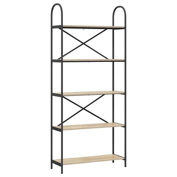 vidaXL Polica Sonoma hrast 80 x 30 x 183 cm Konstruirano drvo