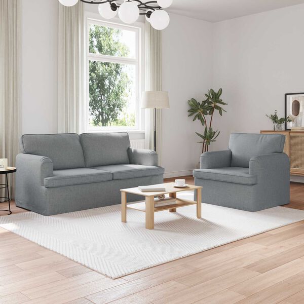 vidaXL Sofa 2 pcs Svijetlo siva 162 x 80 x 85 cm tkanina