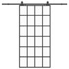 vidaXL Klizna vrata s priborom crna 102 x 205 cm od ESG stakla