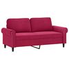 vidaXL 2-dijelni set sofa s jastucima crvena boja vina baršunasti