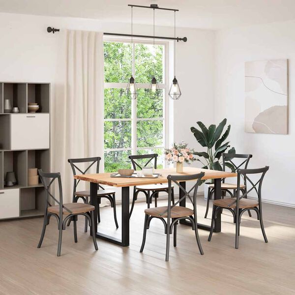 vidaXL Noge za blagovaonski stol U-oblik 2 kom Crne 80 x (72-73) cm Čelik