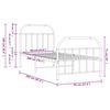 vidaXL Metalni okvir kreveta uzglavlje i podnožje crni 90 x 200 cm