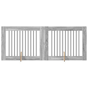 vidaXL Vrata za pse s postoljem 2 pcs Siva sonoma 100 x 80 cm