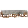 vidaXL Set vanjskih sofa s jastukom 9 pcs Prirodna i svijetlo siva