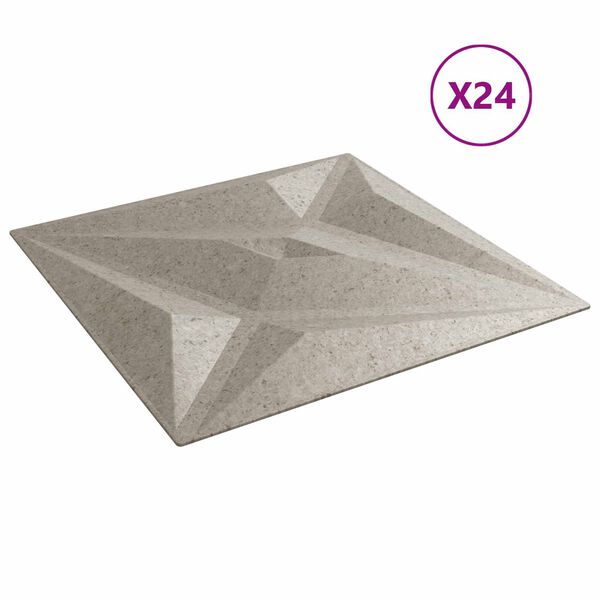 vidaXL Zidne panele 24 pcs Zvijezda beton 50 x 50 cm XPS pjena