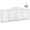 vidaXL Lučne gabionske ko&scaron;are 2 kom 300x30x100/120cm pocinčano željezo