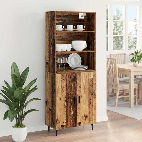 vidaXL Highboard Staro drvo 69,5 x 34 x 180 cm