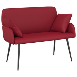 vidaXL Dvosjed s metalnim nogama 2-sjedalo Vinska crvena Umjetna koža