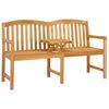 vidaXL Ručni drveni klupko s ružama 150,5 x 60 x 95 cm Prirodna